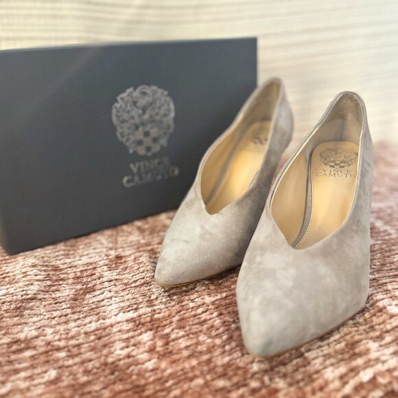 Vince Camuto Ankia Suede Pump- Fog (soft gray) - Picture 1 of 4